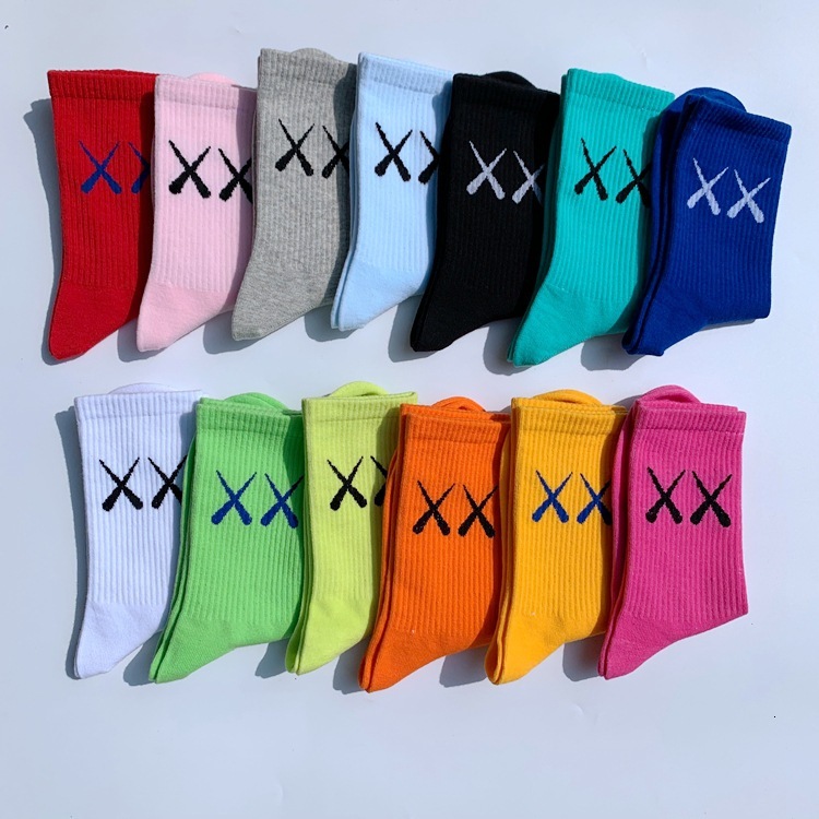 Designer Socks XX Ins Trendy Internet Red Cotton Men S And Women S Middle Color College Style Street Skateboarding Sports Long Socks Sports Socks