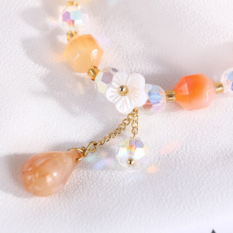 Korean version for women's fashion, colorful stone handmade bead network, natural crystal bracelet