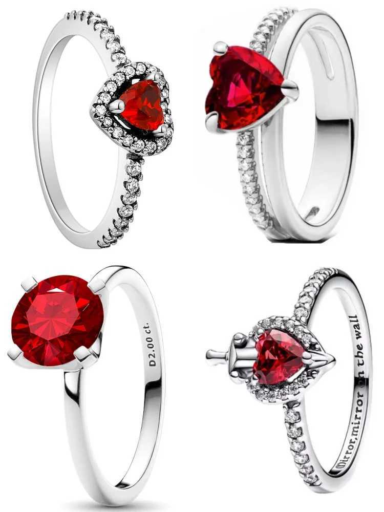 Size 6 7 8 9 Valentines Day Gift Red Heart Stone 925 Sterling Silver Elegance Ring For Women Jewelry Rings For Wedding PartyXJ250514