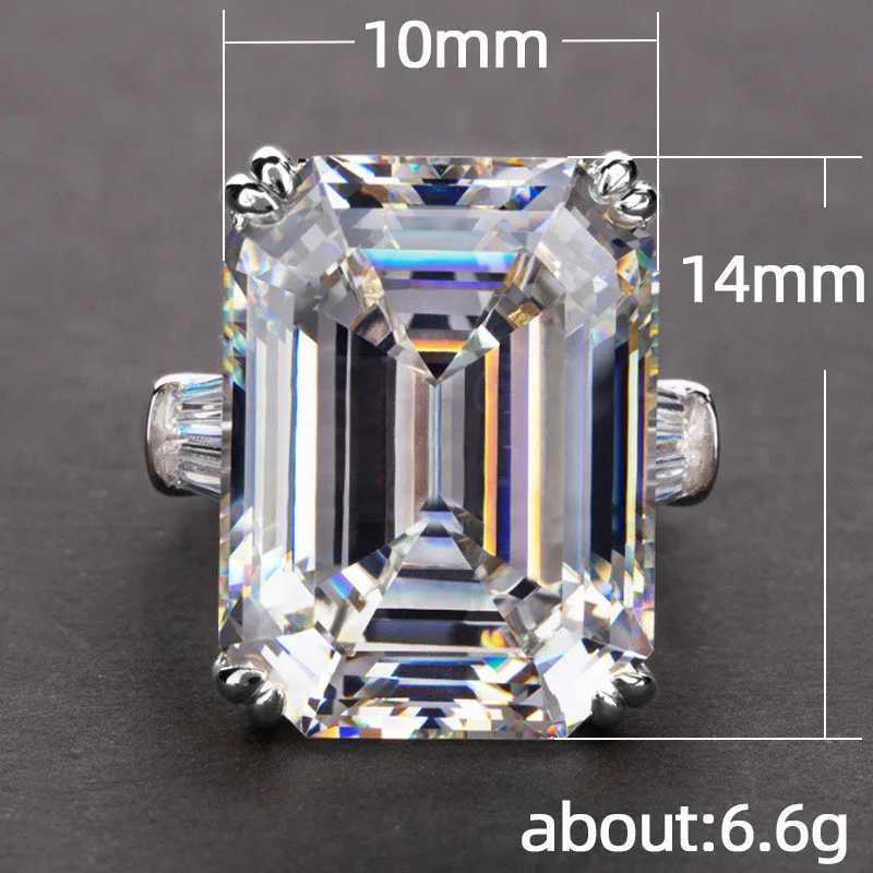 925 Sterling Silver Shiny Big Rectangle Zircon Women Rings White/Pink Stones Available Bridal Wedding Ring Top QualityXJ250514