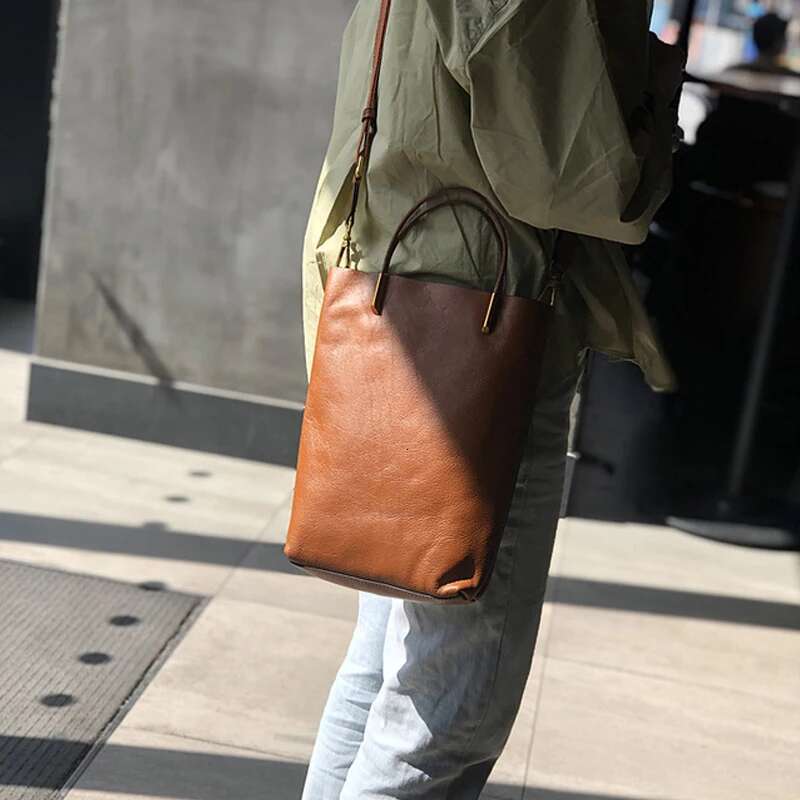 Johnature Simple Genuine Leather Women 2025 New Retro Nature Soft Cowhide Handbag Versatile Composite Bag Shoulder Bags