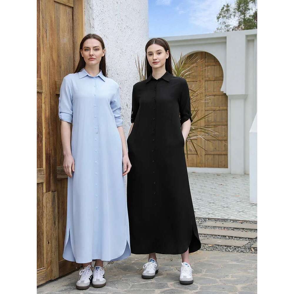 AP SS25 Women Tencel Blouse Dress with Removable Belt Cotton Blend