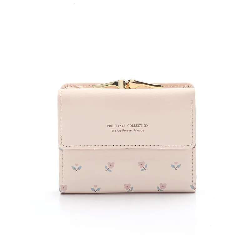 Flower Purse Leather Pocket Ladies Clutch Women Short Card Holder Cute Girls Wallet Cartera Mujer Coin Bag