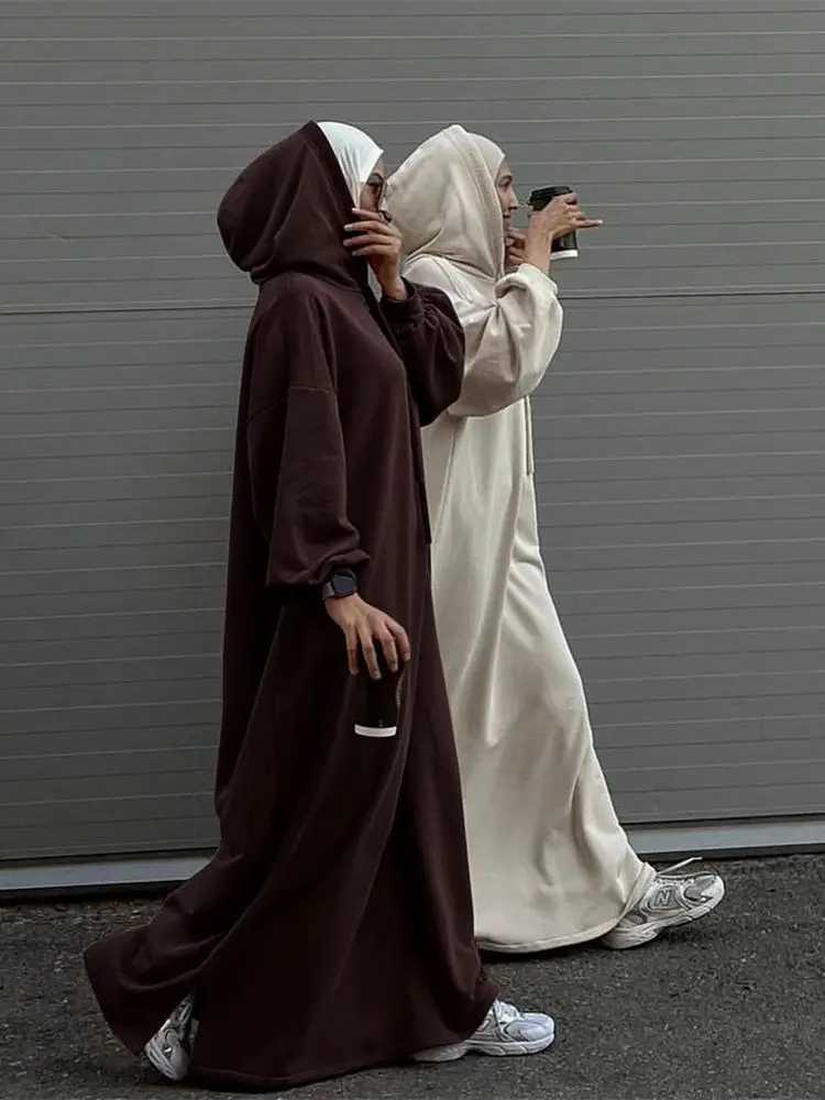 Ramadan Eid Hoodie Abaya Dubai Islam Prayer Clothes African Dresses For Women Modest Muslim Kaftan Dress Robe Femme Musulmane X250514