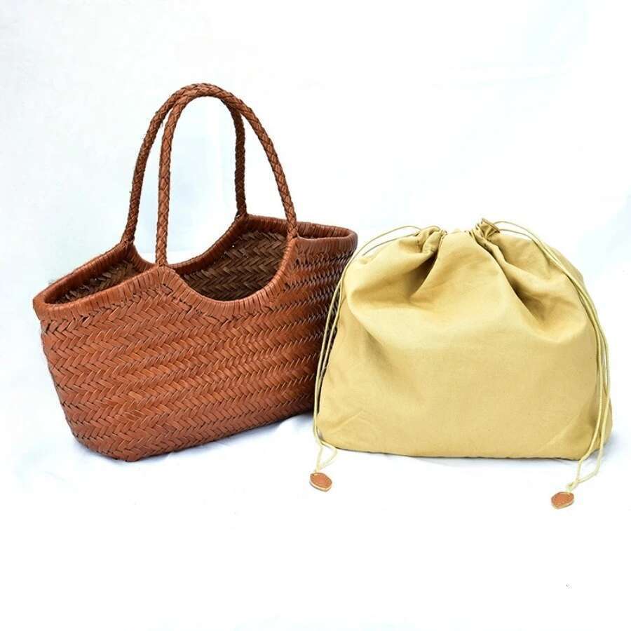 Handwoven Genuine Leather Tote Premium Cowhide Womens Shoulder Bag Large Capacity Beach Purse Elegant Design