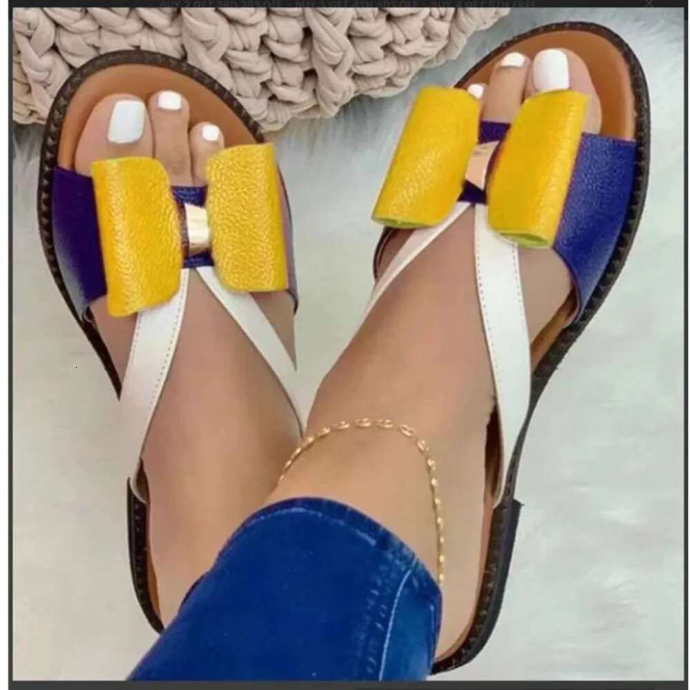 Summer Slippers Butterfly-Knot Designer Sandals Lady Slides Women Flats Shoes Woman Chanclas atos De Mujer