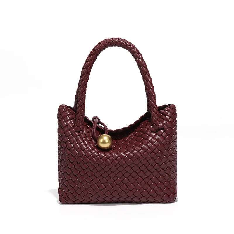 High-Grade Women's Niche Crescent Solid Color Fashion Bag Hand-Woven Crossbody Bags Temperament Unique Woven Handbag
