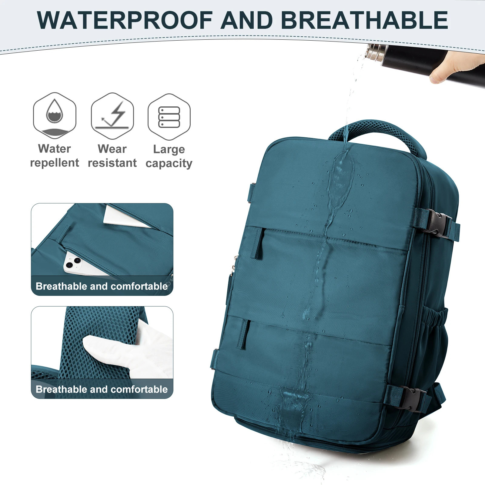 Women Men Hand Luggage Backpack Business Laptop Bag College Travel Waterproof Carry on Cabin School 250514