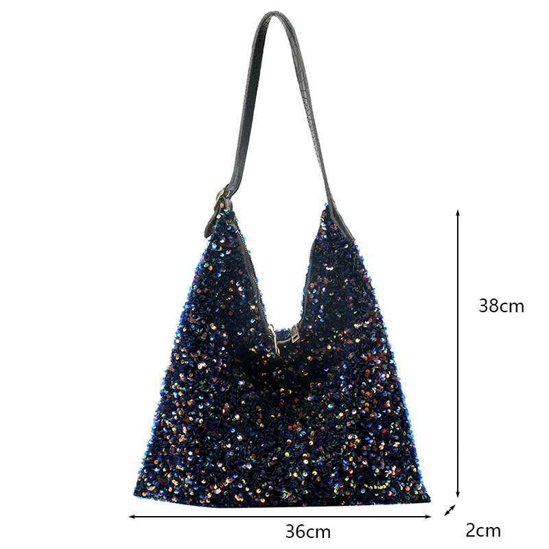 Shoulder Sequins Women Bags Designer Handbags Purse Fashion Shiny Large Capacity Hobos Lady Travel Shopping Totes Bag