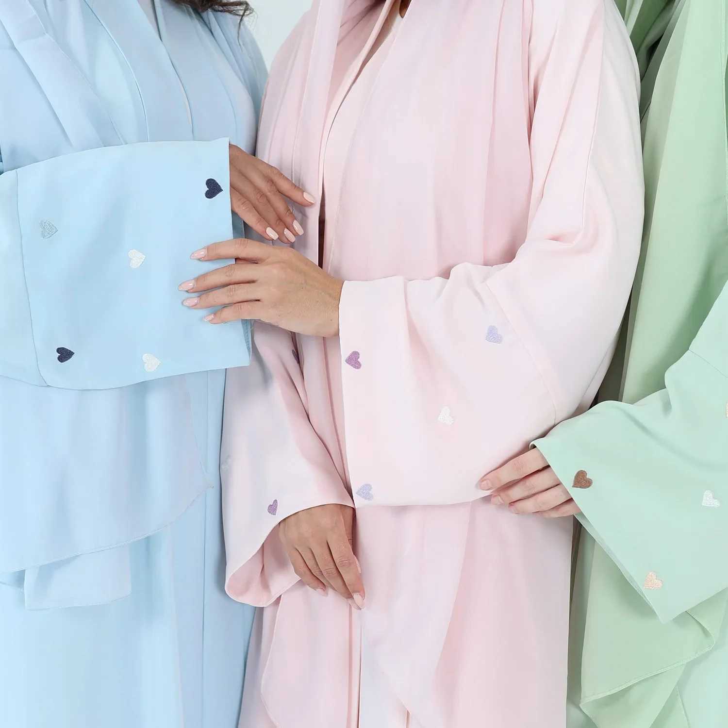 Embroidery Open Abaya Muslim Women Maxi Dress Dubai Turkey Kaftan Ramadan Kimono Jalabiya Caftan Marocain Femme Ka Robe Gown X250514