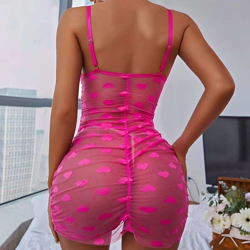 Sexy Pamas Intimates Lace Dress See-Through Stage Uniforms Light Control Print Technics Lingerie