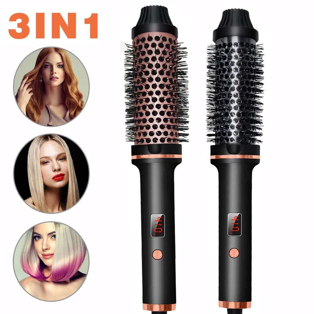 Professional 3 In 1 Fast Heat Curly Iron Tools Devices Speeds 410 F Multifunctional Hair Styling Appliances Brush for Women