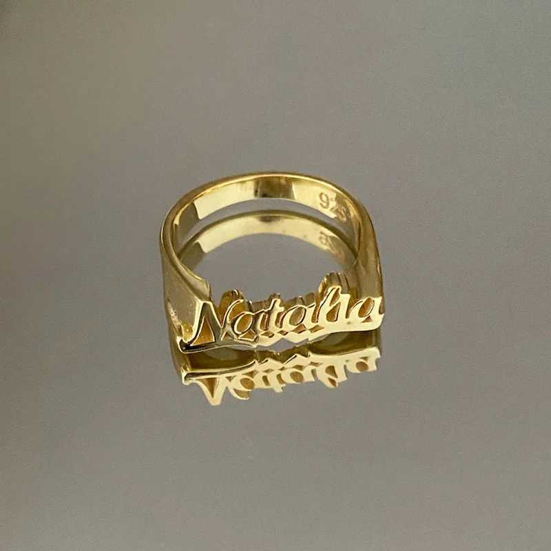 DHQH Annual New Wholesale Customized Name 925 Silver Ring Personalized Letter Exquisite Alloy Ring Christmas Commemorative GiftXJ250514