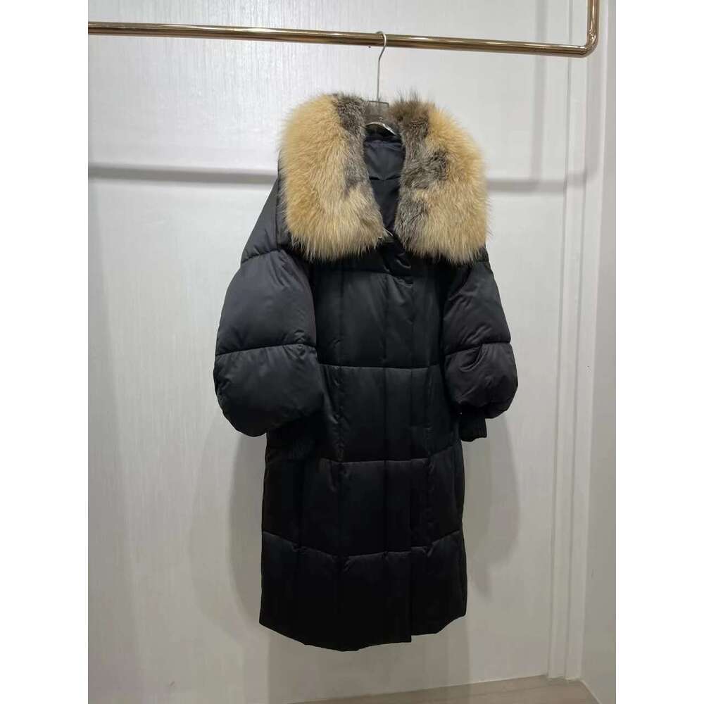 2025 New Real Big Fox Fur Collar Winter Jacket Women Natural X-Long Loose Thick Warm 90% Goose Down Coat Outerwear Streetwear
