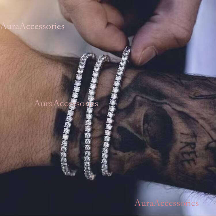 Factory Directly Sterling Sier Mossanite in Stock 2mm--6.5mm VVS Moissanite Dia Tennis Bracelets