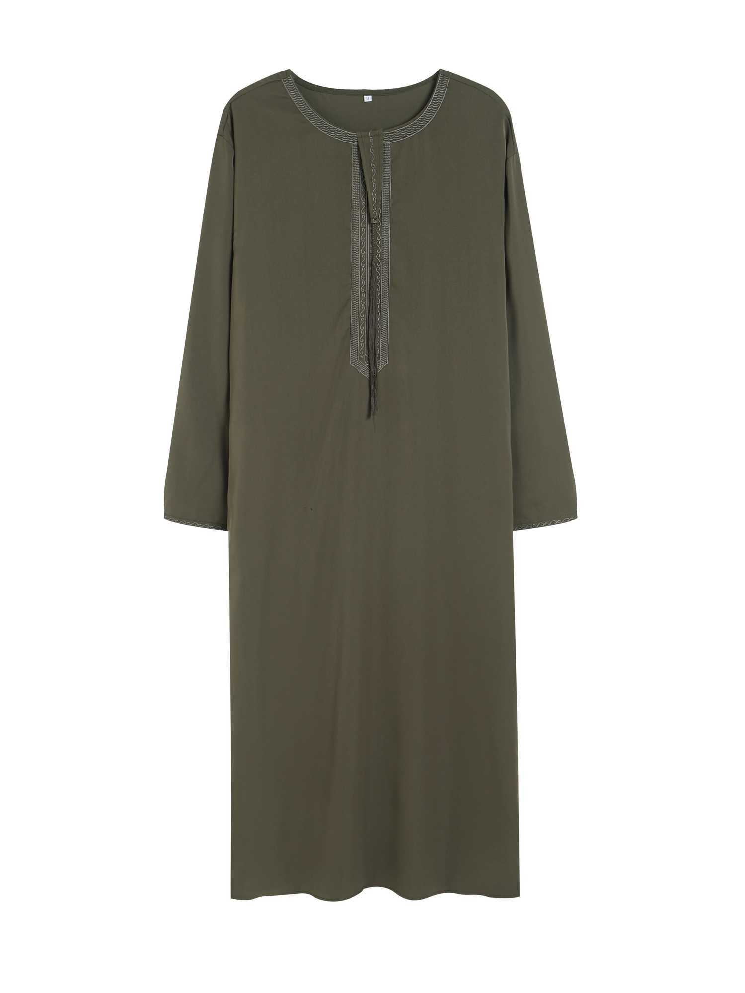 2024 embroidery traditional men boubou jalabiyas jubbah muslim men thobe moroccan thobes islamic clothing abaya X250514