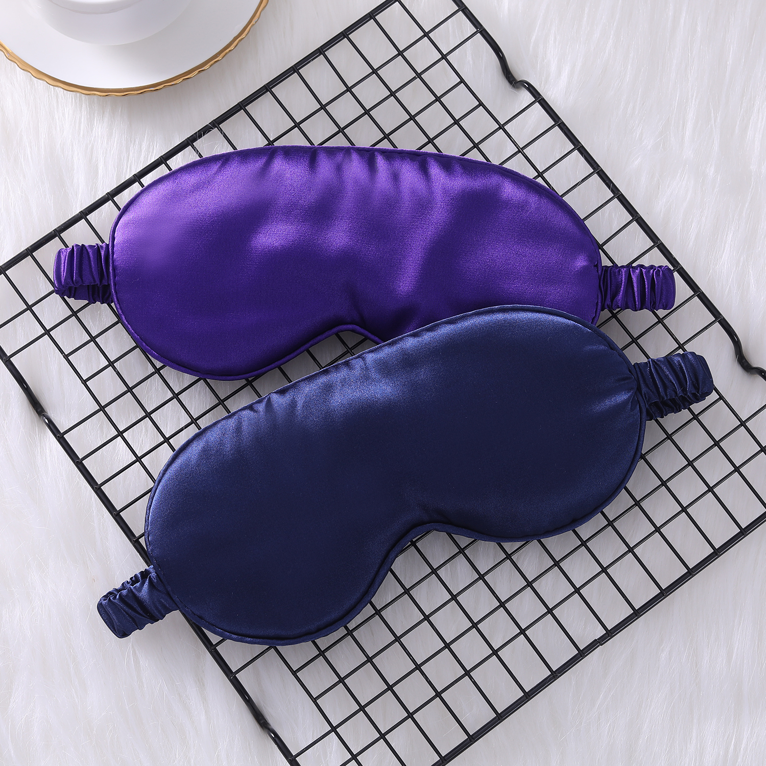 Imitation silk double-sided mulberry silk light-blocking sleep eye mask with logo printed, essential for outdoor travel, in stockfor wholesale