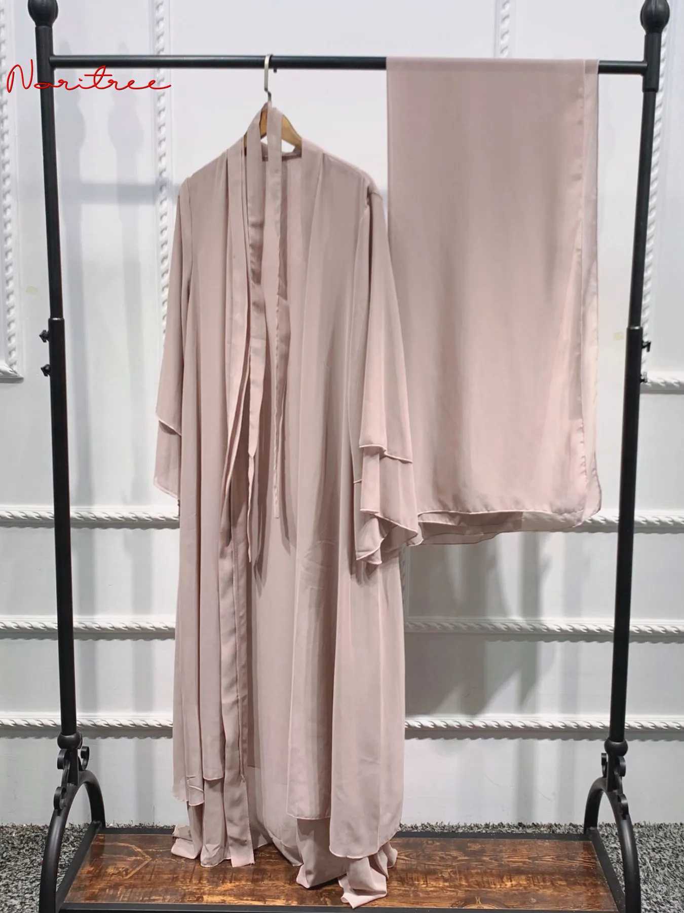 Fashion Chiffon Abaya Kimono Dubai Muslim Cardigan Abayas Women Casual Robe female Islam Clothes With Belt F2664 X250514