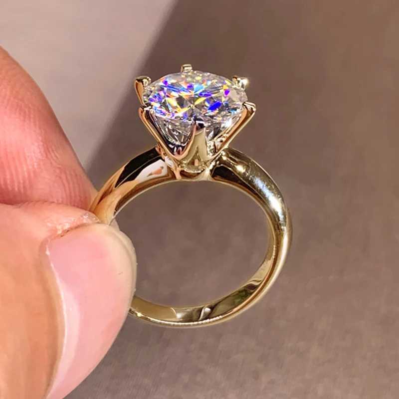 3ct Diamond Ring Solitaire Woman Silver 925 Yellow Gold Moissanite Ring Engagement Wedding 2ct moissanite Ring with CertificateXJ250514