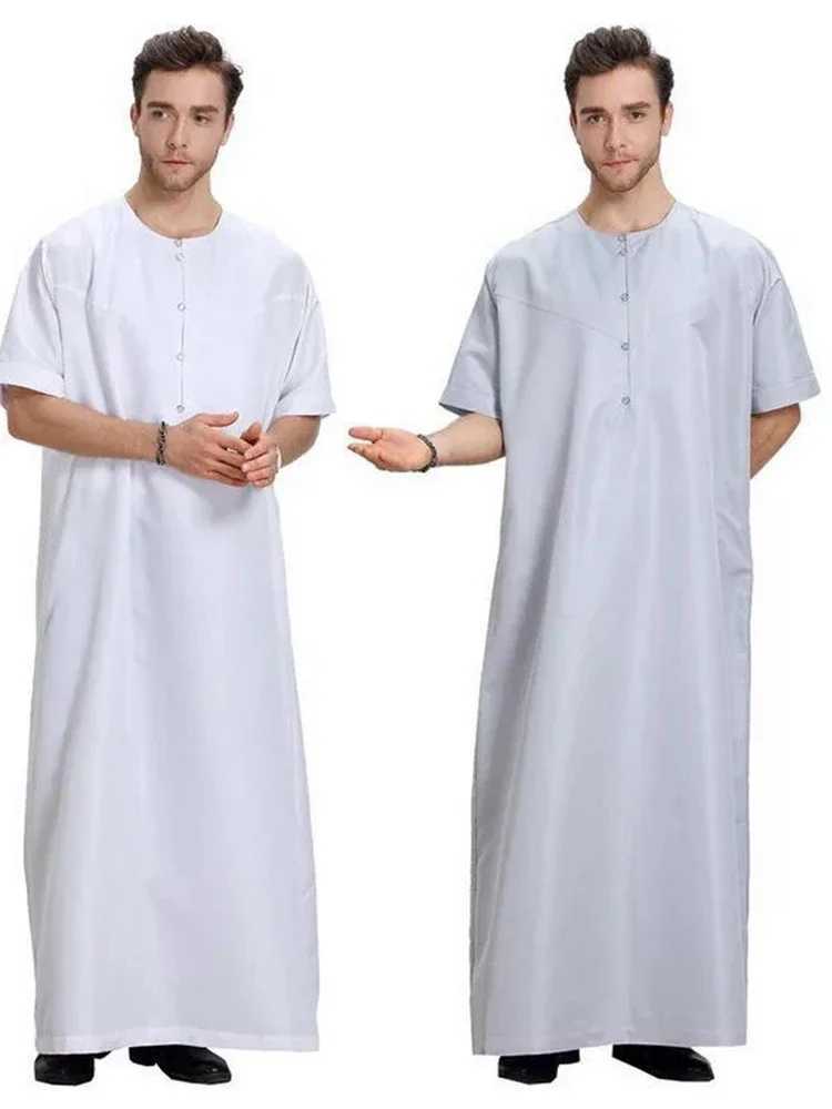 Muslim Robe Arab Men Thobe Ramadan CoStumes Solid Arabic Pakistan SAudi Arabia Eid Turkey Abaya Male Islamic 2025 X250514