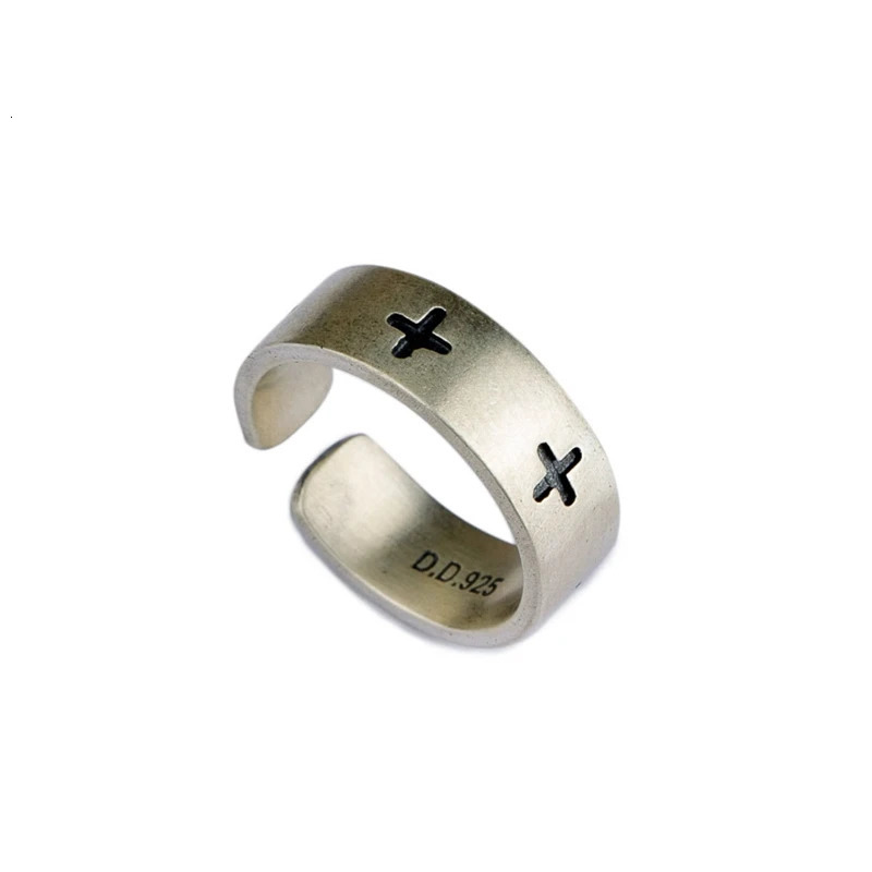 MKENDN Vintage 100% 925 Sterling Silver Men Religions Cross Ring For Women and Male Gothic Street Hip Hop Punk Christian Jewelry 250509