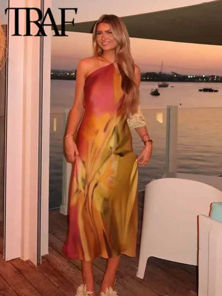 Womens Summer Dress Beach Long Dresses for Women 2024 New Fashion Print Backless Sexy Midi Dress Elegant Party DressesXJ250514