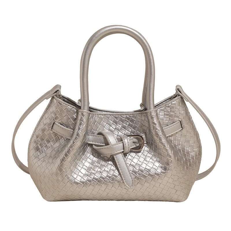Textured Woven Tote for Women, Minimalist Shoulder Purse Work Essentials, Spacious Commuter Bag Office Chic