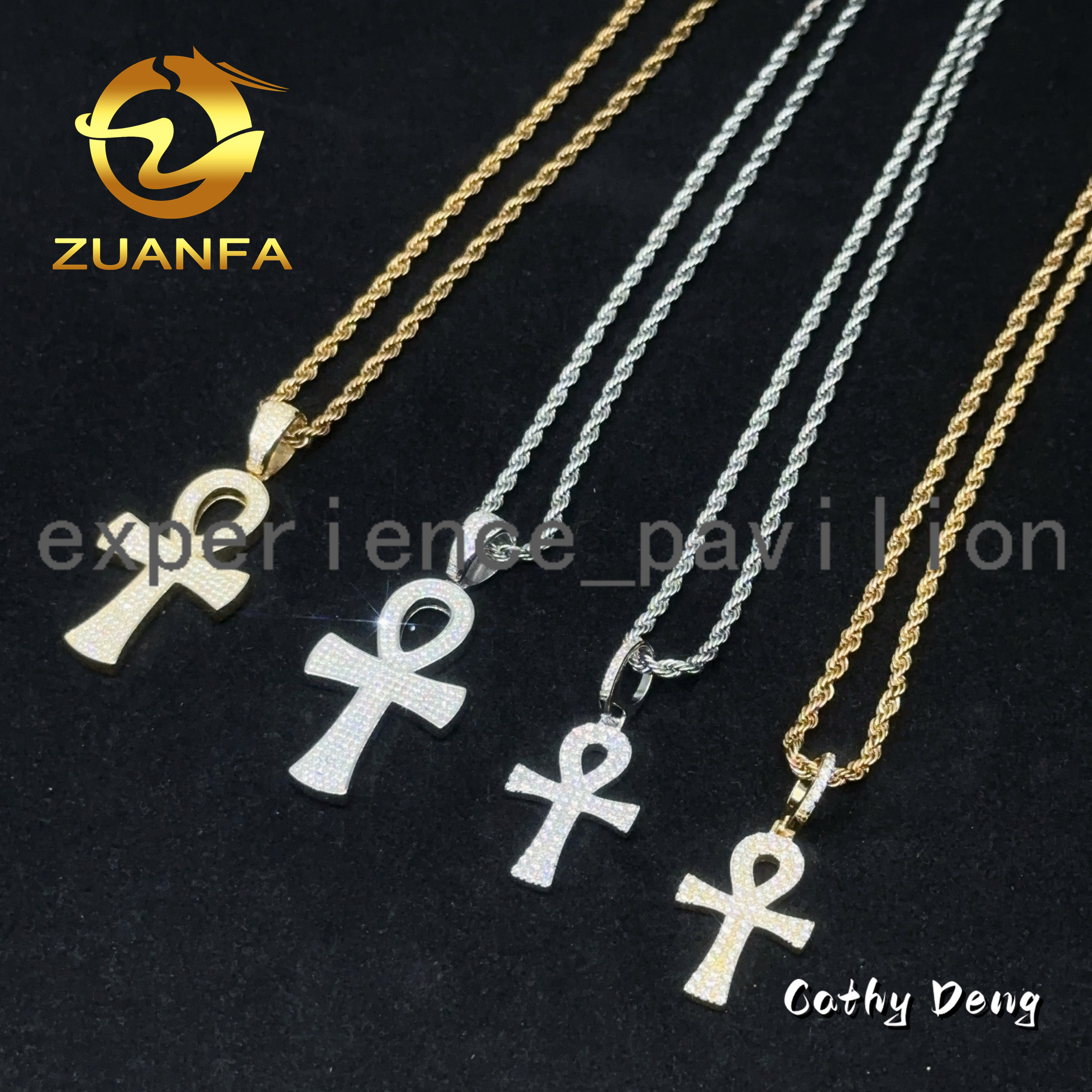 48h Shipping Hip Hop Jewelry Cross Moissanite Pendant Men 925 Silver Iced Out Pendant Pass Diamond Tester Stainless Steel Chain