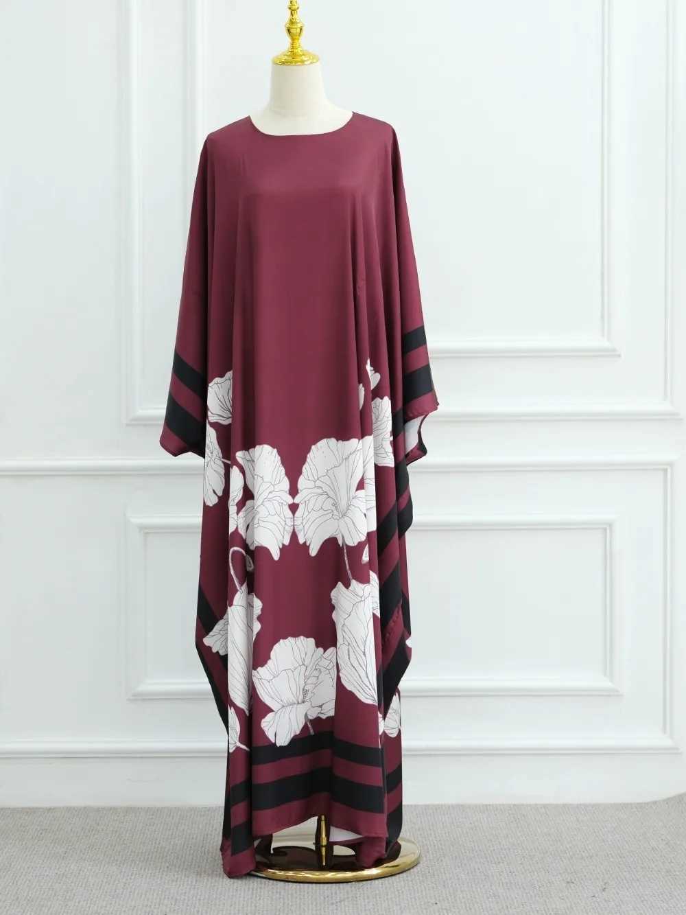 Women Bat Slve Dress Muslim Abaya Print Caftan Party Dresses Arab Long Robe Morocco Dubai Kaftan Vestidos Largos Jalabiya 2025 X250514