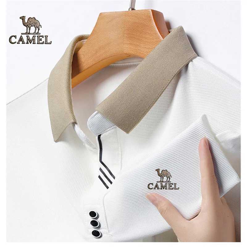 Camel Gold Label New 2024 Summer New Mens Polo Shirt Light Mature Casual Solid Color Middle aged Business Polo Neck Breathable X250514