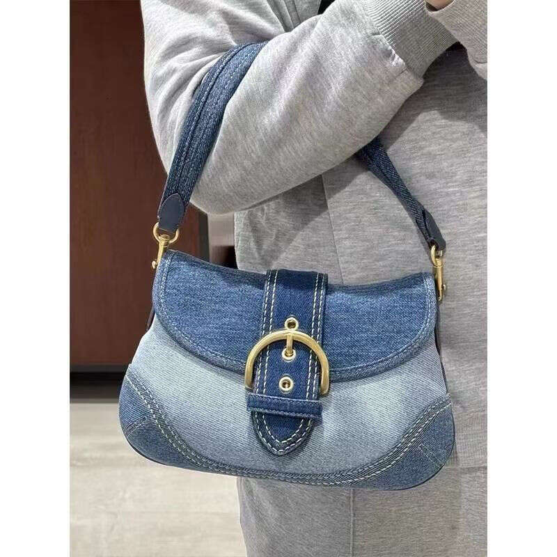 Cowboy Underarm Women's 2025 Spring/Summer New Style Advanced Splicing Canvas Pea Bag Single Shoulder French Stick Bag