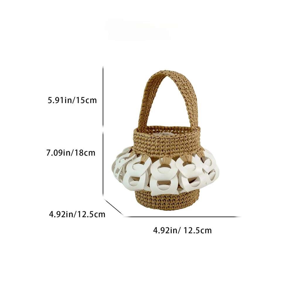 The Handcrafted, Nature-Inspired Woven Straw Bucket Bag With Intricate Cutouts