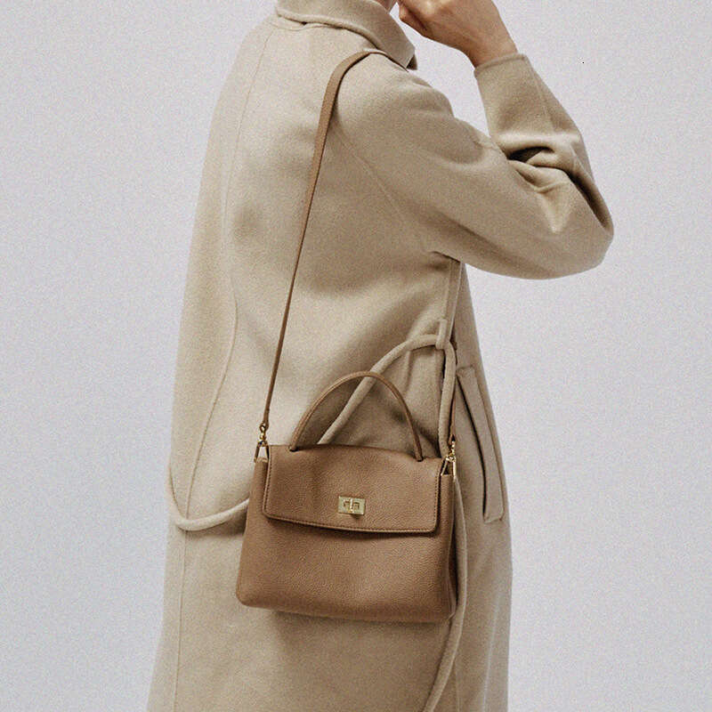 Leather New Fashion Small Square Women's Top Layer Cowhide Handbag Single Shoulder Leather Diagonal Cross Bag