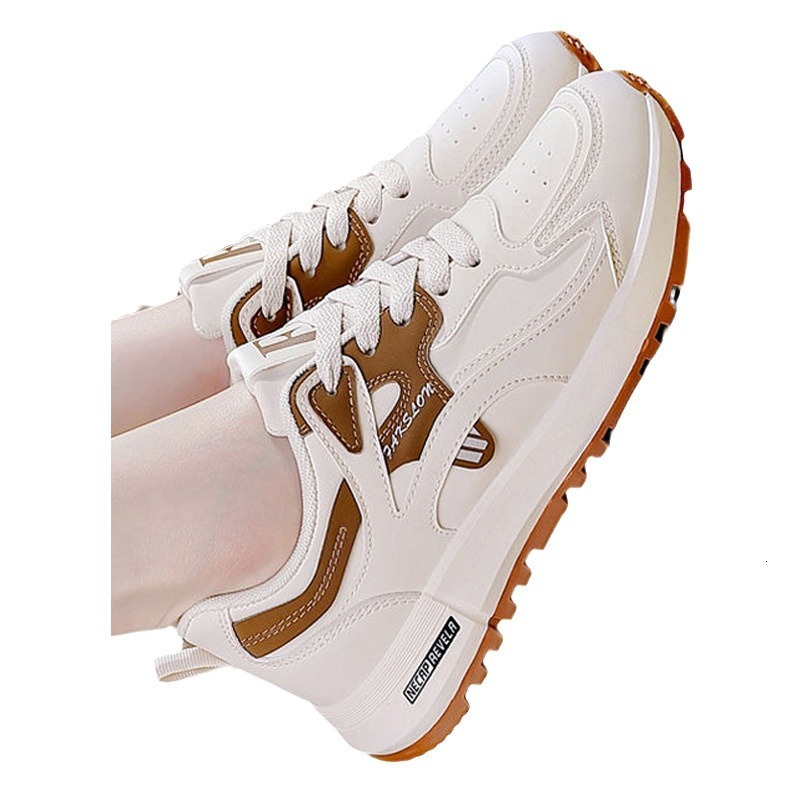 Large Size Sports New Spring Casual Shoes Korean Version Versatile Lightweight Running Leather Casual Dad Shoes For Women Ddmysaturn