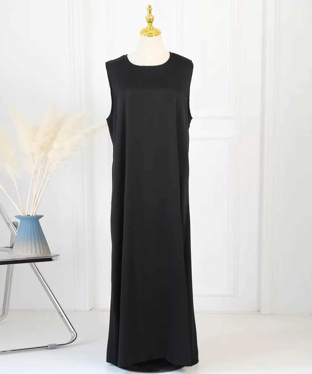 Women Slip Dress Inner Basic Slveless Maix Dress Satin Summer Causal Long Abaya Islamic Clothing X250514