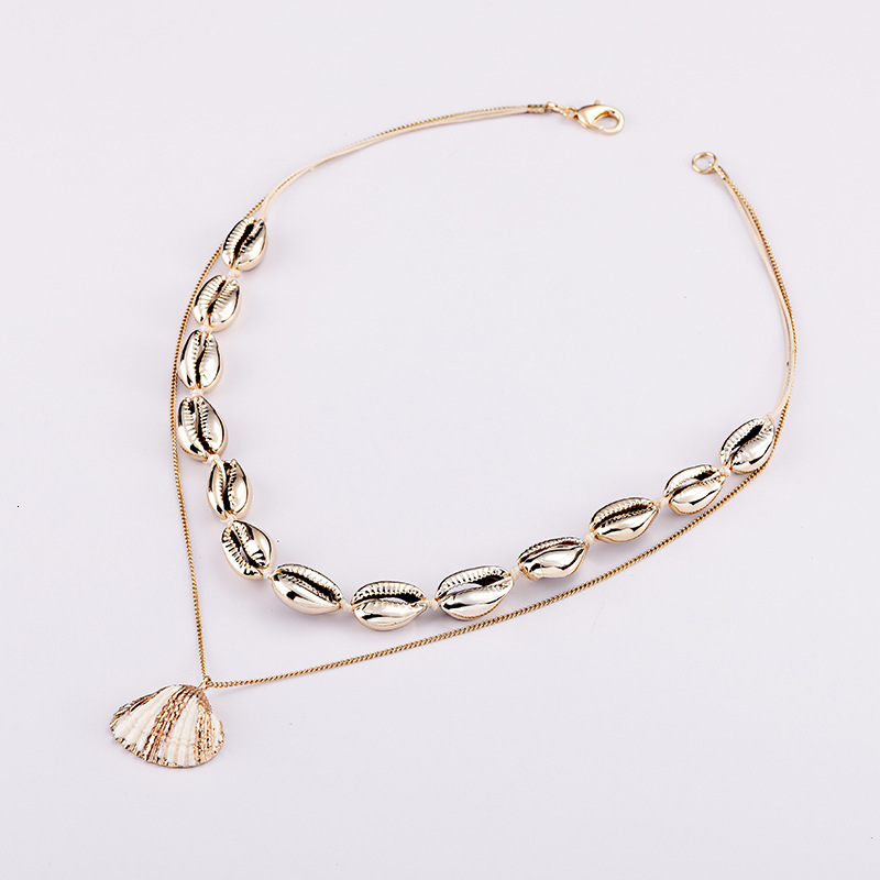 Electroplated tooth shell wax wire chain exquisite artificial necklace for direct sale