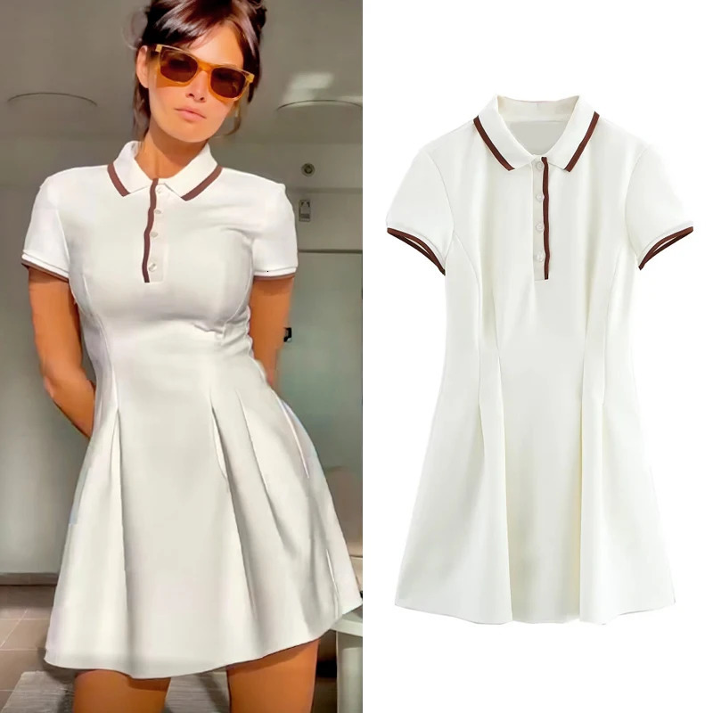 TRAF Womens Y2k Party Dresses Spring Summer Short Sleeve Mini Fashion Casual Elegant Vestidos 250514