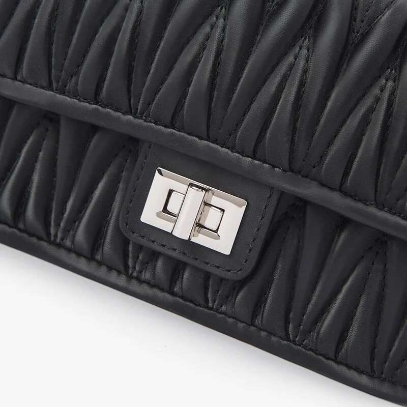 Semir Mini Square Women Chain Design Sense Temperament Single Shoulder Fashion Pleated Crossbody Bag