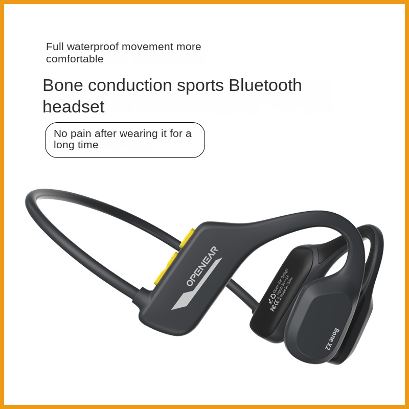 OpenEar Bone X2 IP68 Waterproof Wireless Bone Conduction Headphones for Swimming, Sports with MP3 Mode, 8GB Storage, 6H Battery, Ergonomic Design