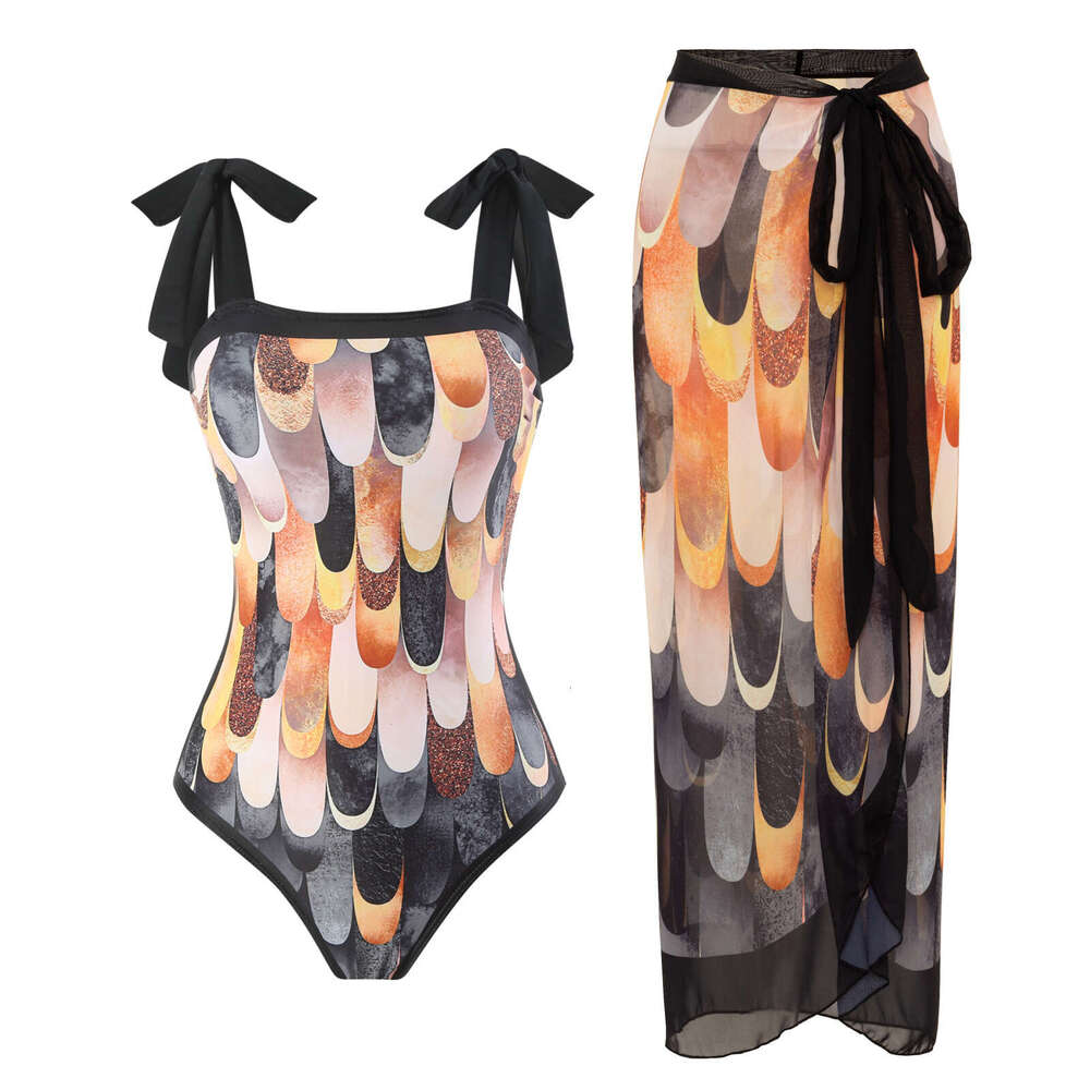 Swimsuit for women European and American one-piece retro swimsuit selling hot item a h k set 2025 temperament versatile new trend clothing ins