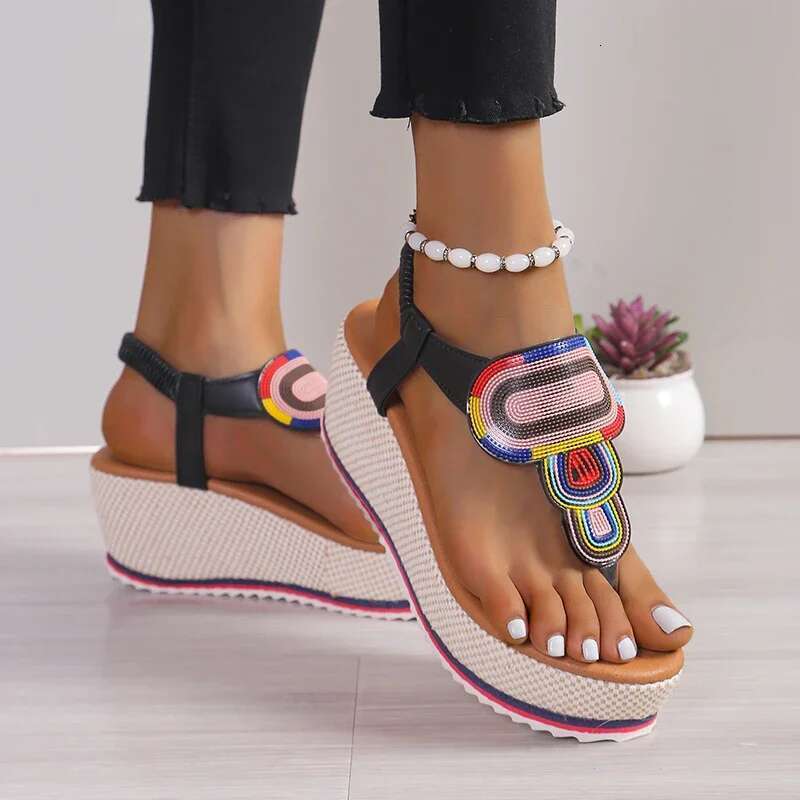 Sandal New Summer Fashion Shoes for Plus Size Open Toe Wedges Women Designer Platform Sandals