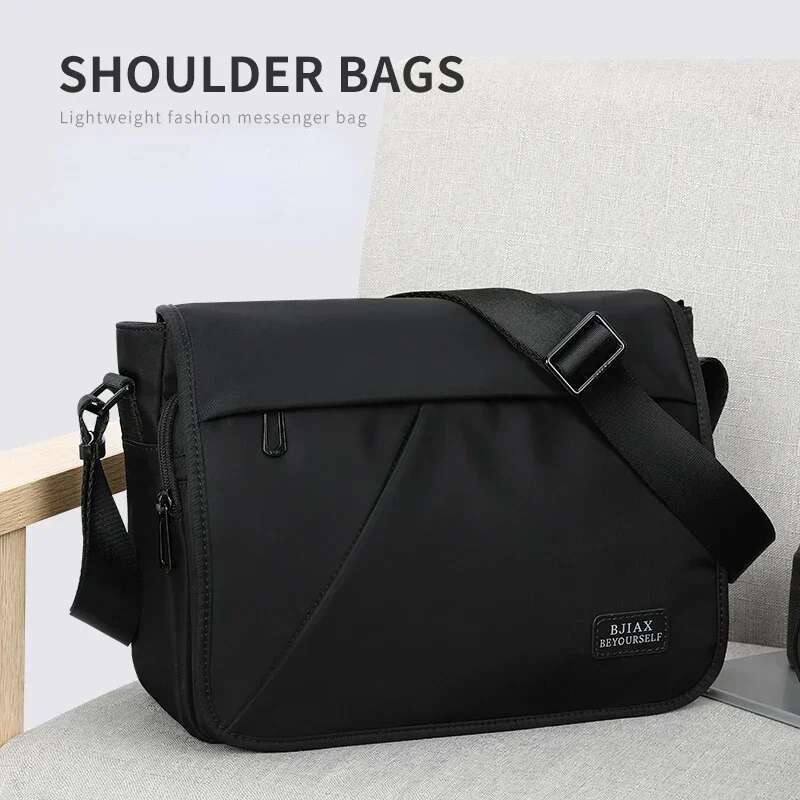 BJIAX Large Capacity Men Crossbody Horizontal Casual Nylon Oxford Fabric Shoulder Men's Bag Canvas Mailman Backpack