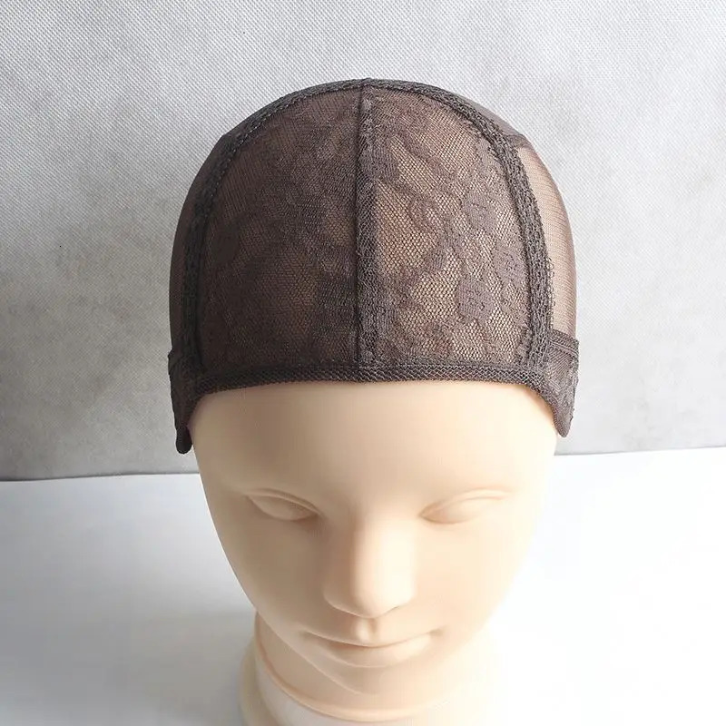 Adjustable Ventilated Wig Caps in 100pcs Black/Blonde/Dark Brown/Brown for Making Custom Wigs-Hair Extension Tools 250513