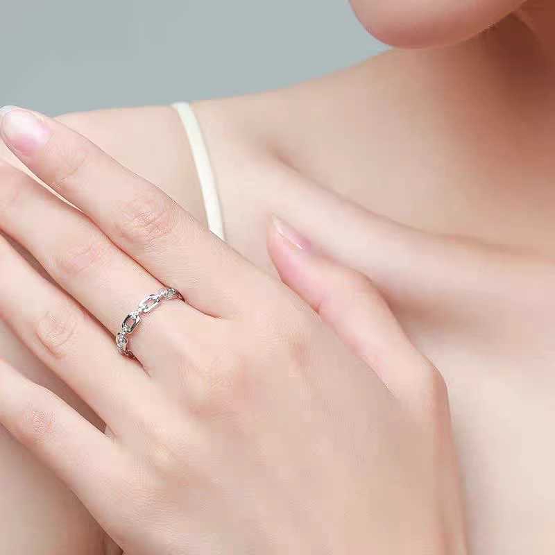 925 Sterling Silver Geometric Clear CZ Ring for Women Exquisite Stackable Finger Rings Wedding Party Statement Jewelry GiftXJ250514