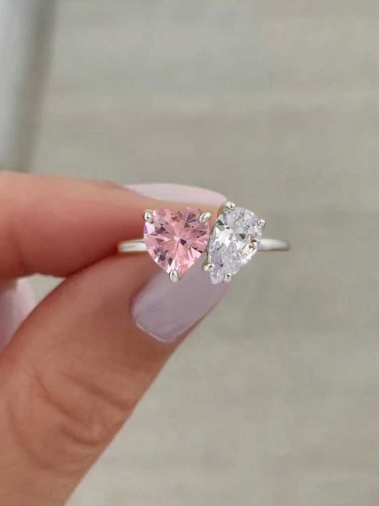 925 Sterling Silver Simplicity Classic Heart Water Drop Ring For Women Engagement Wedding Luxury High Quality Fine JewelryXJ250514