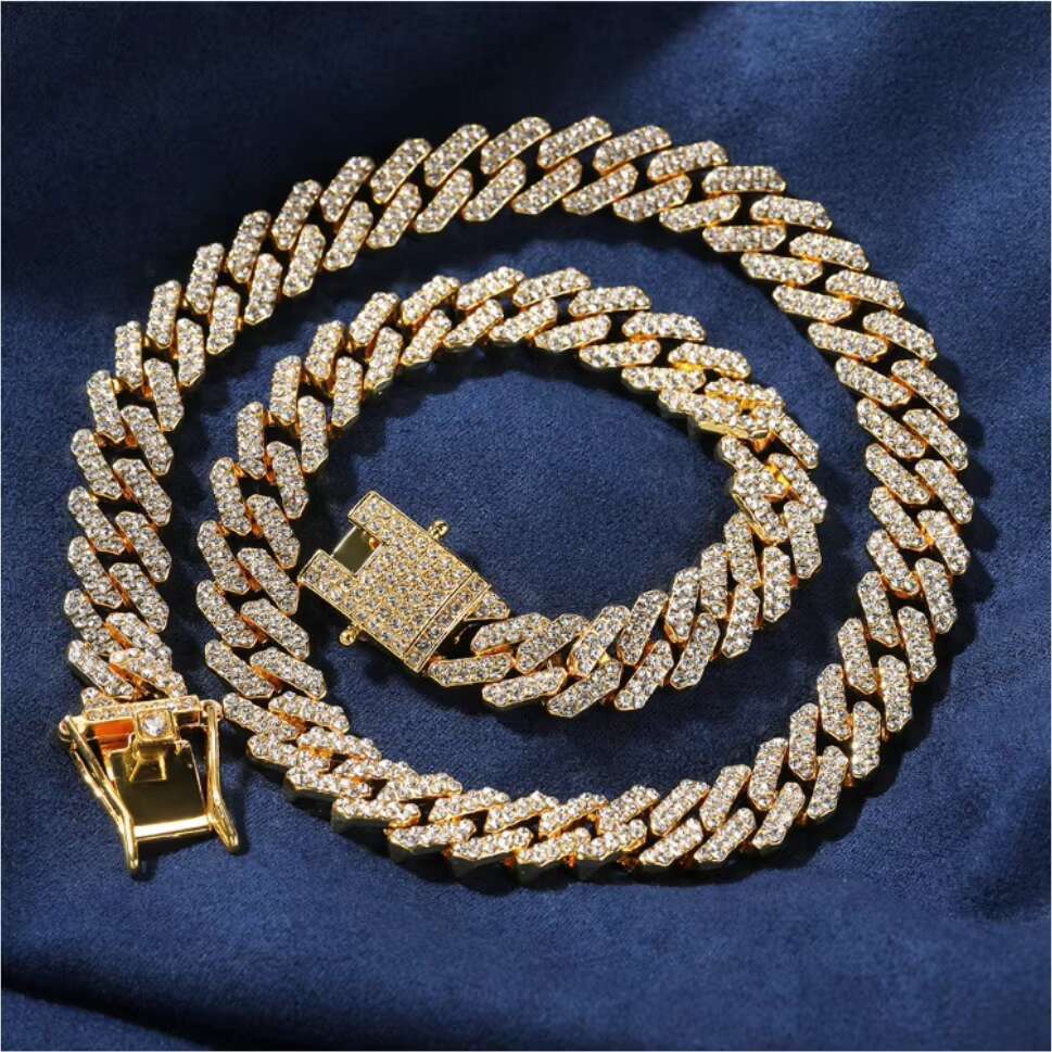 DHCollections Hip hop inlay bar Cuban men's necklace high-end multifunctional niche and personalized jewelry