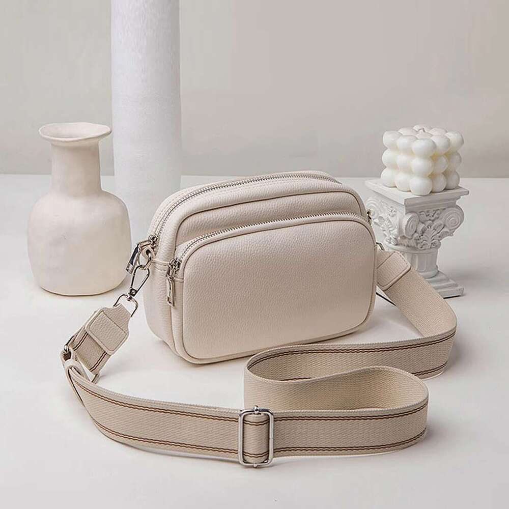 New Lychee Pattern Square Comfortable Weaving Style Wide Strap Small Single Shoulder Crossbody Bag