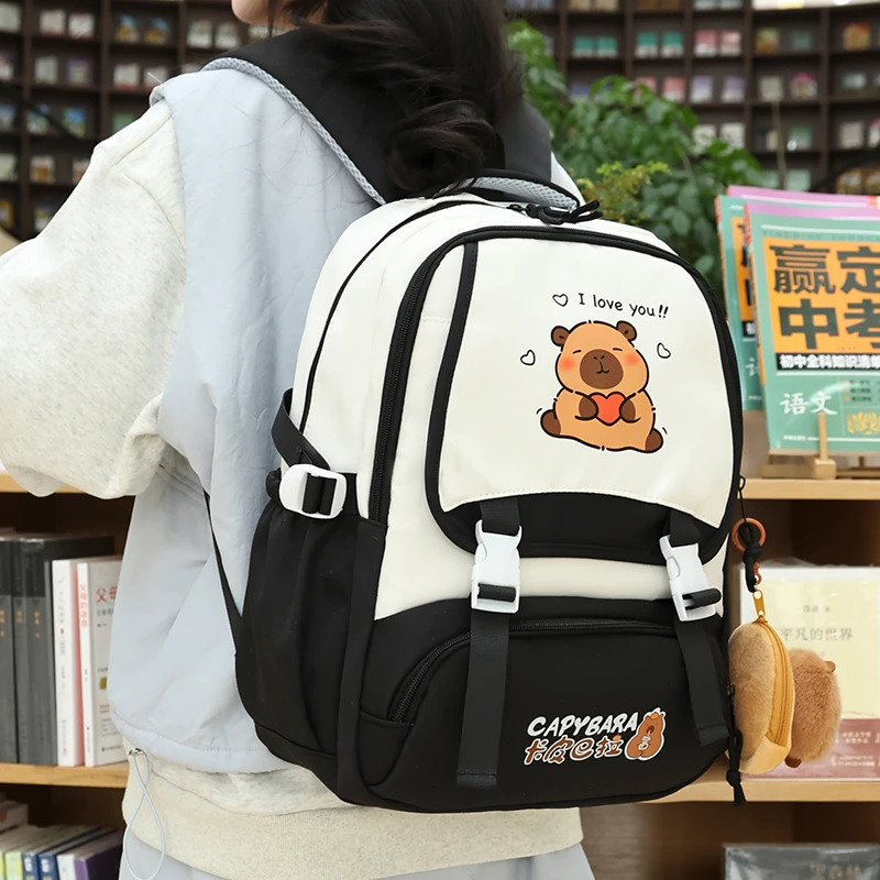 Cartoon Capybara Backpack School Backpack Kawaii Backpack School Bag Gift for Kids Boys Girls 250514