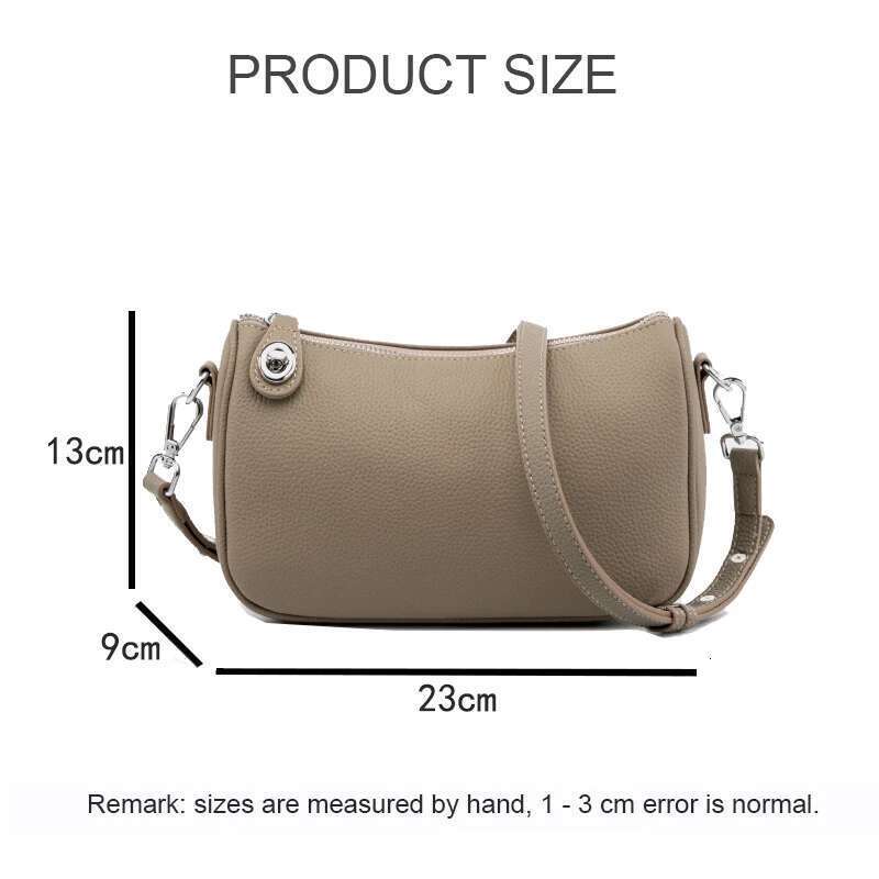 New Genuine Leather Women's Handbag Lady Fashion Versatile Single Shoulder Crossbody Girl's Solid Color Casual Underarm Bags