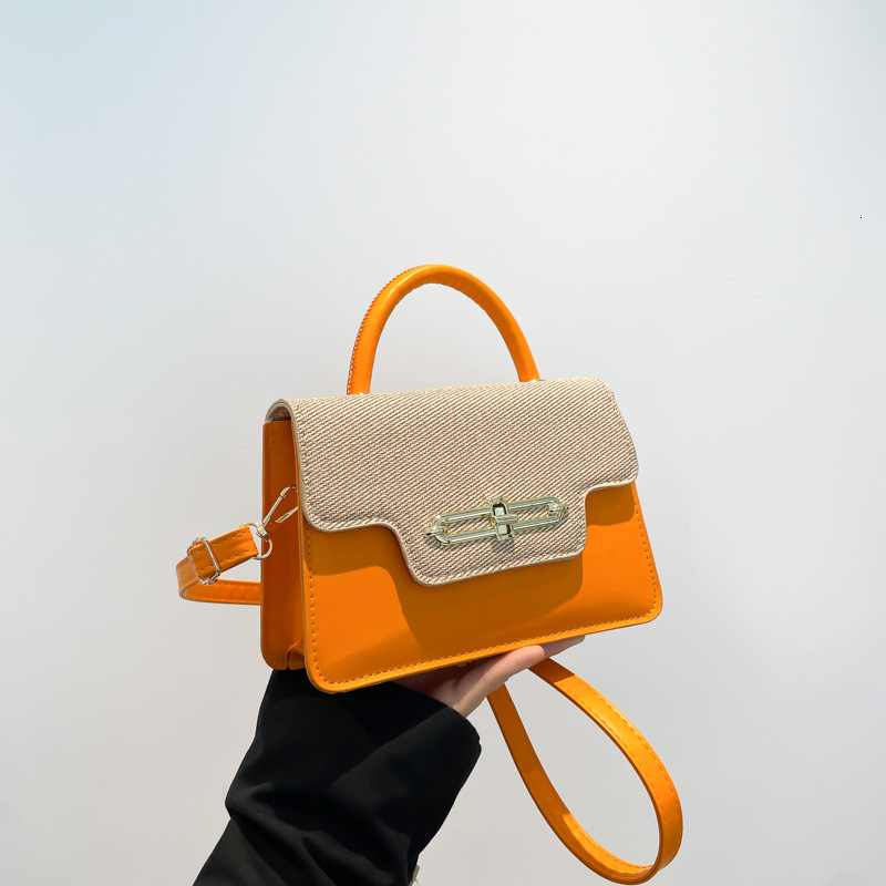 Luxury Bag New Free Delivery Designer Bag Large Capacity 2025 Spring New Lock Fashionable Splicing Women's Trendy Cross Shoulder Small Square Bag